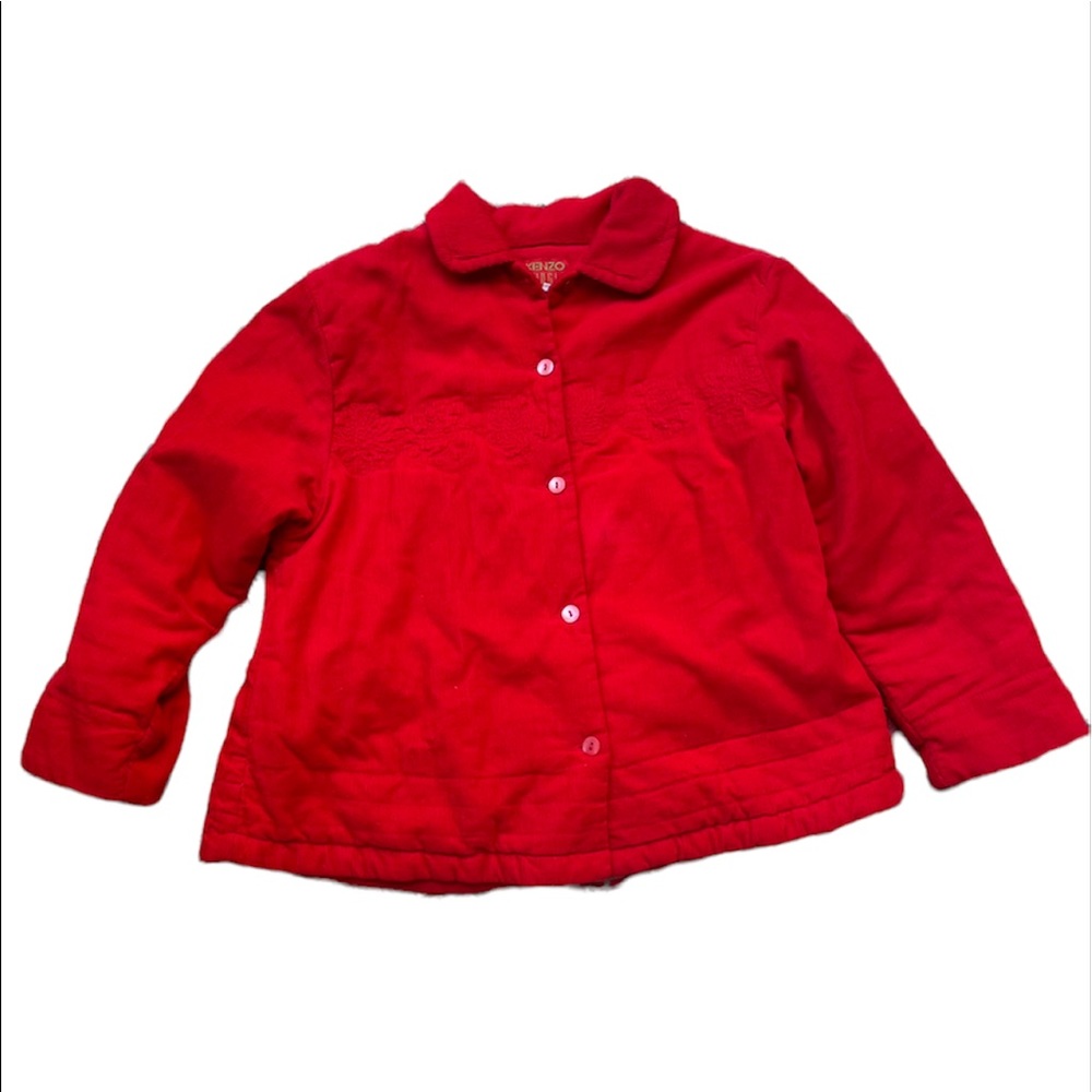 Kenzo Jungle Red Chord Jacket Peter Pan Collar - Picture 6 of 16